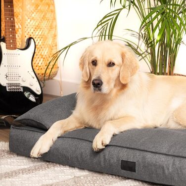 Ліжко-матрац для собак DOGGY XXL 120x77 см, антрацит, для малих і великих порід, лежак-подушка для домашніх тварин