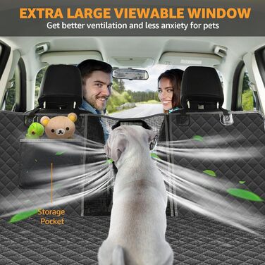 Накладка на сидіння для собак Nzonpet, XL, 100% водовідштовхувальна, з сіткою, антиковзаюча, стійка до подряпин, для позашляховиків та пікапів (сіра)