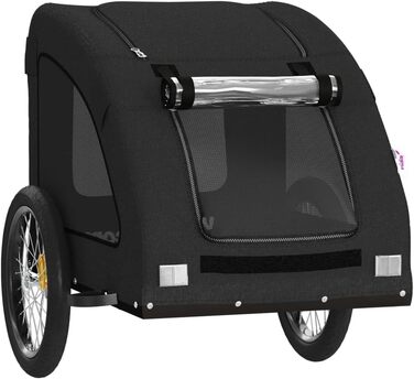 Причіп для велосипеда, переноска для собак, чорний, Oxford-тканина та метал, 93968