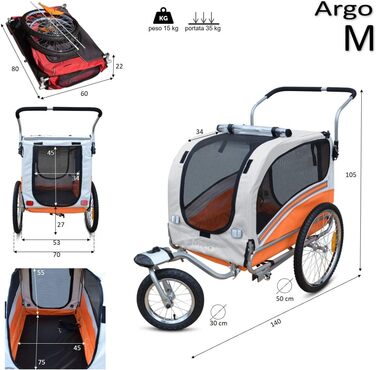 Причеп для собак PapilioShop Argo - великий, зелений (маскування), для собак S-M-L