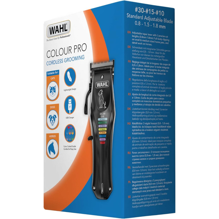 Машинка для стрижки тварин WAHL Animal Color Pro: акумуляторна, професійна, для собак, чорна
