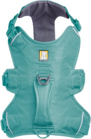Шлейка для собак Ruffwear Web Master, Y-подібний передній отвір, з ручкою, регульована, легка, для прогулянок та походів, надійна, не тягне, колір River Rock Green, розмір Small