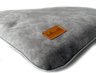 М'який лежак для собак середнього розміру, велюрова подушка для собак, 90x60 см, сірий колір