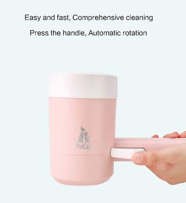 Миска для миття лап собакам Pet Clean, силіконова мийка для лап, щітка для лап, мийка для собак, портативна щітка для чищення тварин, мийка для лап собак і котів (рожева)