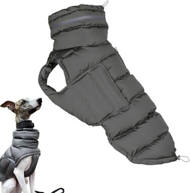 Водонепроникний зимовий пуховик для собак - тепла куртка для собак на холодну погоду, сірий | Зимовий одяг для тварин