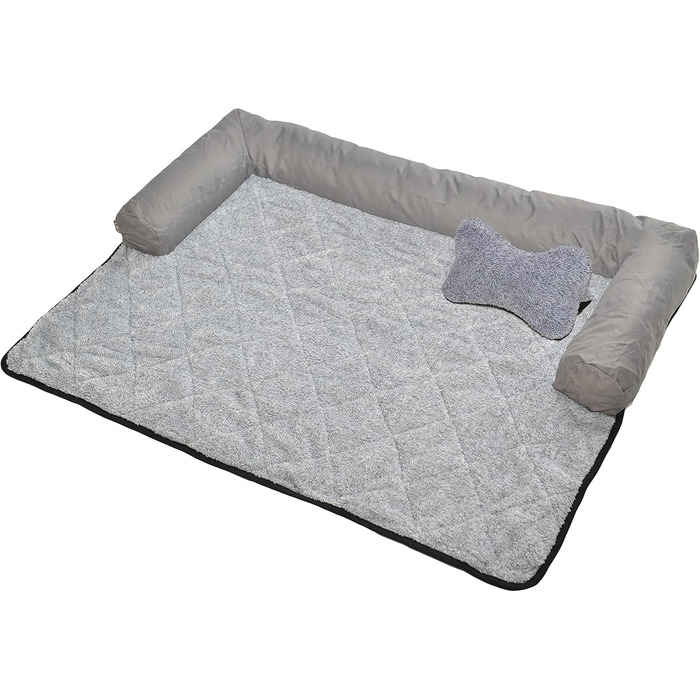 Крісло-ліжко для собак Raikou: комфортне місце для відпочинку, захист дивану та багажника, антиковзаюче покриття, легко миється, підходить для великих і маленьких собак (70x90 см, світло-сірий)