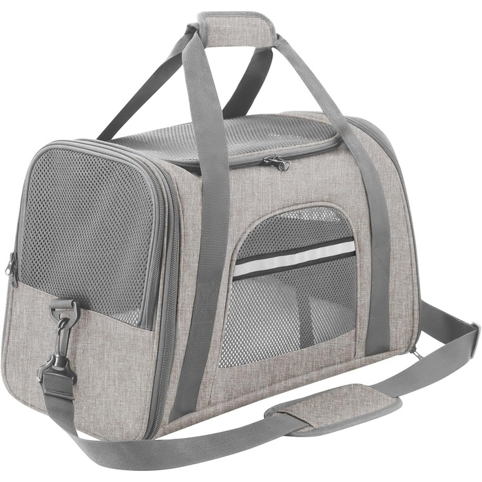 Транспортна сумка для котів та собак SHJOEE, розширювана, складна, 43x28x25 см, сіра