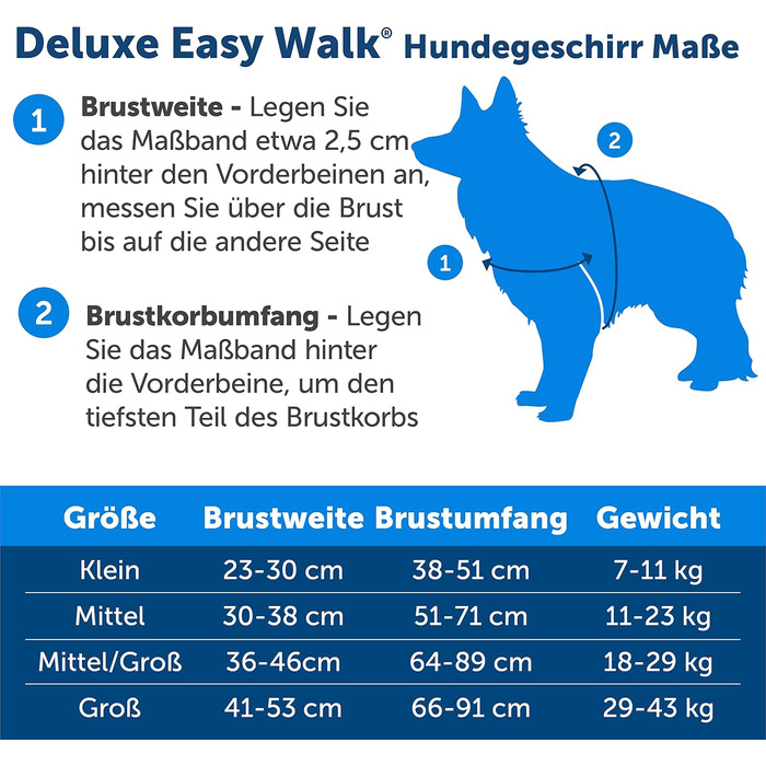 Шлейка для собак PetSafe Easy Walk Deluxe, міцна, з м'якою підкладкою, чорно-синя (M/L, 1 шт.)
