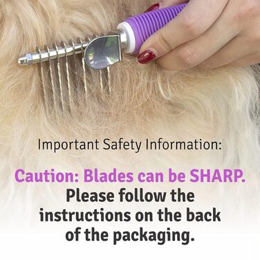 Гребінець для видалення ковтунів для тварин Poodle: щітка-гребінець з довгою сталевою безпечною лезою 2.5 дюймів для собак, котів, кроликів, коней. Безпечні аксесуари для грумінгу