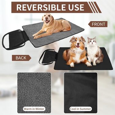 Зручна водонепроникна ковдра для тварин, 100 x 70 см, для кемпінгу, собак, котів, підстилка, зігріваюча ковдра для собак з сумкою, лежанка для собак, килимок для собак, ковдри для тварин для відпочинку на вулиці та в приміщенні, туристична ковдра для дома