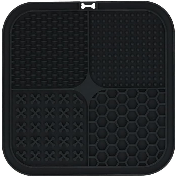 Килимок для собак Ле́кматте - 20x20 см - Килимок-нюхалка, Анти-нюхалка, Slow Feeder, Силікон, для миття в посудомийній машині, Зелений (Сірий)