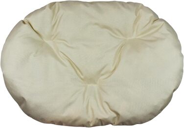 М'який лежак для собак та котів овальної форми, 80 x 58 см, бежевий колір. Лежанка для тварин, килимок, матрац для собак та котів. Можливість прання. Ідеально для переносних кліток та лежанок.