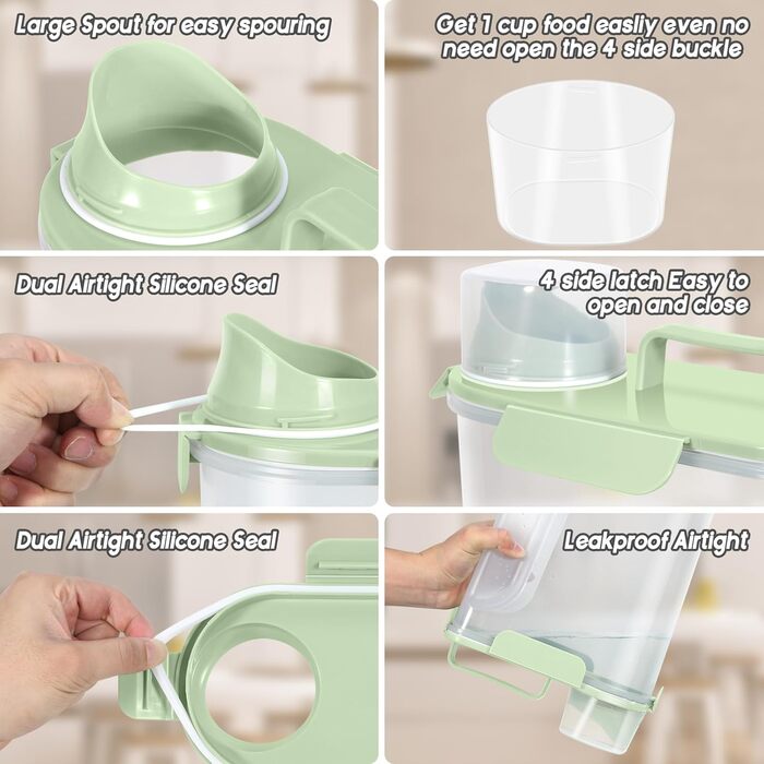 Контейнер для корму для собак та котів, 3.6-5.4 кг, BPA-free, зелений