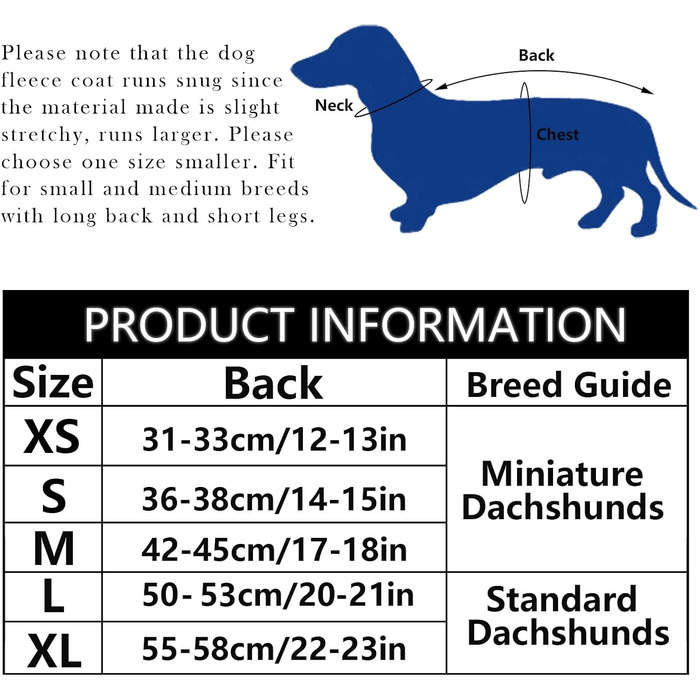 MOREZI Зимова куртка для собак, утеплена флісовою підкладкою, з регульованою застібкою-липучкою та відкидним коміром. Підходить для такс та собак середніх розмірів, Navy, M (довжина спини: 42-45 см)