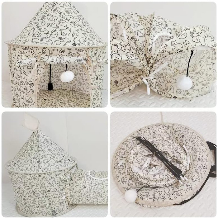 Ігровий тунель для котів та тварин, Pop-Up тунель, складаний, зелений