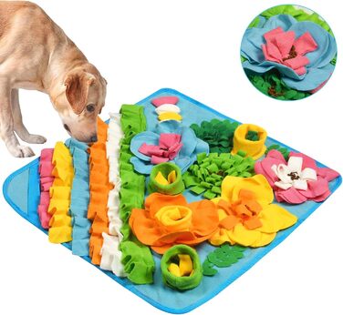 Килимок-нюхалка для собак, килимок для пошуку корму, інтерактивна іграшка для собак, килимок-нюхалка для цуценят, 50x50 см, блакитний