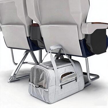 Транспортна сумка для котів та собак, складана, сіра. Дыхаюча переноска для тварин для ветеринара, авто, літака, поїзда