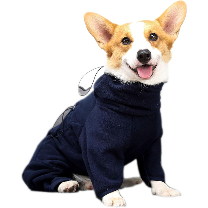 Зимовий теплий одяг для собак: теплий комбінезон-куртка проти випадання шерсті, вітронепроникний, для малих, середніх та великих собак (XS, темно-синій)