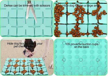 Килимок для ласощів для собак з силікону з розширеннями, килимок-ліззер для собак, зменшує нудьгу, зелений