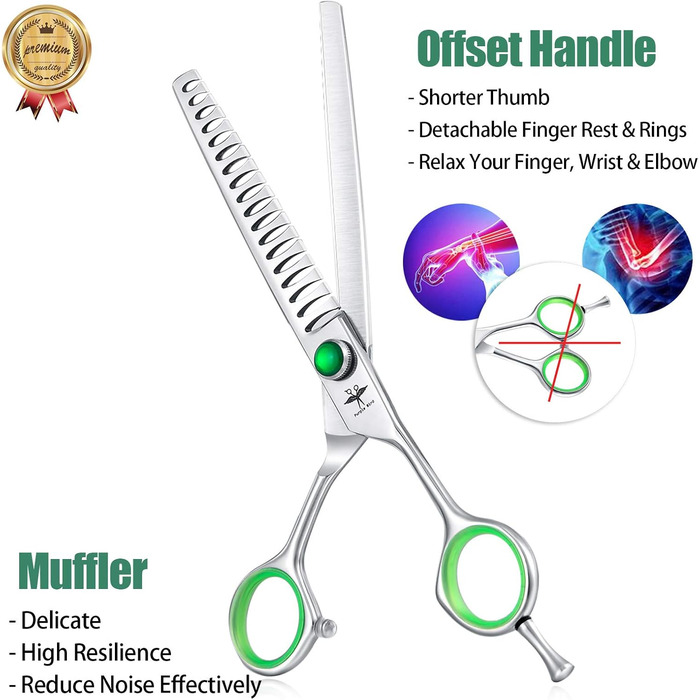 Набір професійних інструментів для грумінгу собак PURPLEBIRD: ножиці для грумінгу, 7 дюймів, з японської сталі 440C (набір з 4 шт.)