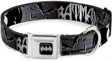 Нашийник для собак Buckle-Down BMA Batman чорний/сріблястий