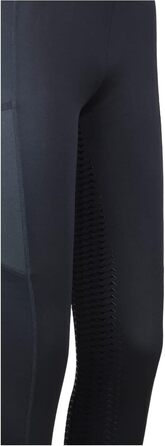 Лазура - Теплі рейтузи для верхової їзди для дітей та жінок Емілія | Утеплені термо-рейтузи з силіконовим повним обхватом | Рейтузи для верхової їзди для хлопчиків та дівчаток з флісовою внутрішньою стороною | Дитяча та жіноча верхова екіпіровка 176 Чорни