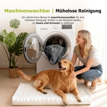 Ортопедичне собаче ліжко з миючим чохлом, водонепроникне собаче ліжко з піною з пам'яті та знімним підголовником для підтримки голови та суглобів, неслизьке собаче ліжко для середніх та великих собак XL: 106 x 76 x 22 см, сірий