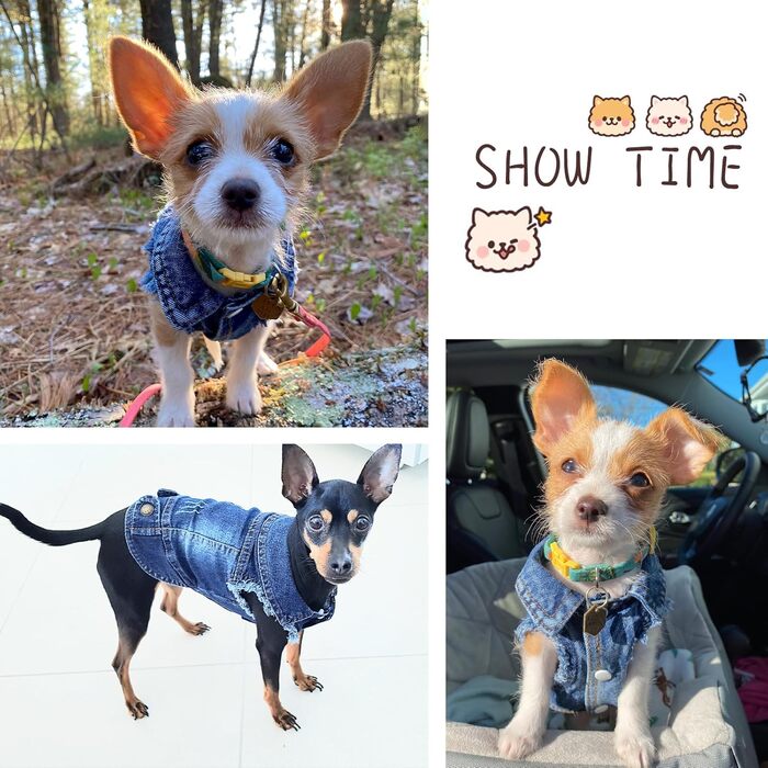 Комбінезон для собак та котів SILD Cool Vintag Washd Dnim Jack Jumpsuit, блакитний, 6 стилів, XS-XXL