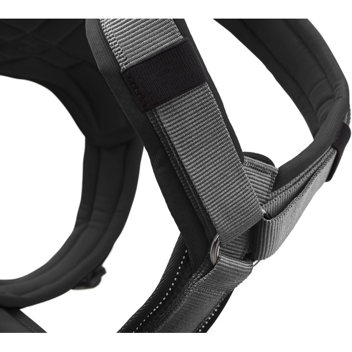 Нашийник для собак HUNTER Maldon, чорний/сірий, XS: м'який, комфортний, з 3M Scotchlite, 4-разове регулювання, з м'яким ручним захопленням