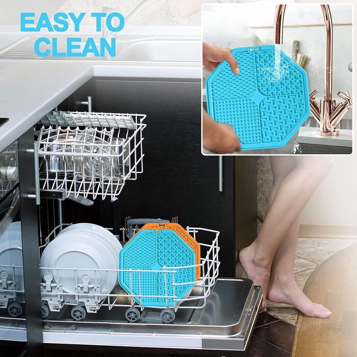 Килимок для собак | Килимок-лежанка з повільною годівлею | 2 шт. (Помаранчевий, Синій)