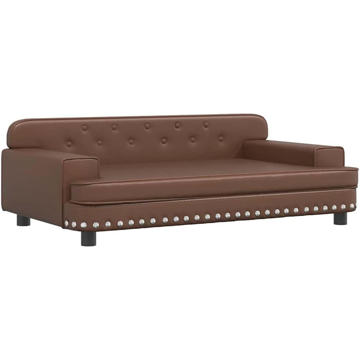 Крісло-ліжко для собак, лежанка для собак з м'якою подушкою, диванчик для собак, лежанка для котів, штучна шкіра (90 x 53 x 30 см, Коричневий)