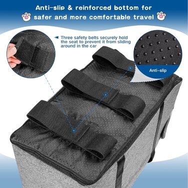 Автокрісло для собак до 5.4 кг | Універсальна консоль в авто | Знімне, миється | Безпечне автокрісло для тварин Pure Grey One Size