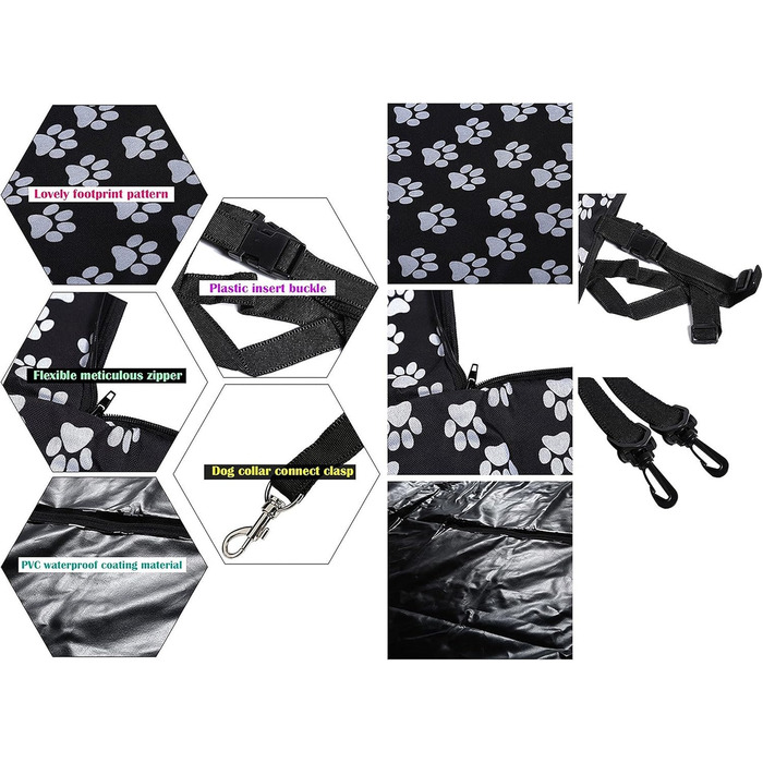 Захист для багажника автомобіля PETCUTE для собак з боковим захистом, універсальна автодека для багажника з захистом краю, водовідштовхувальна, стійка до подряпин, для універсалів, мінівенів та SUV, рожева