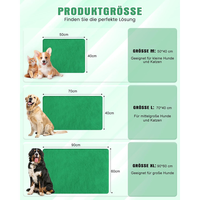 Електричне грілка для тварин на вулицю, вологостійке, з авторегулюванням температури, стійке до укусів, 40*50 см, зелений