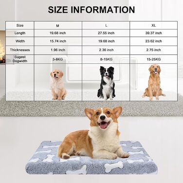 Килимок для собак Qoosea з ефектом пам'яті, сірого кольору, 50х75 см.