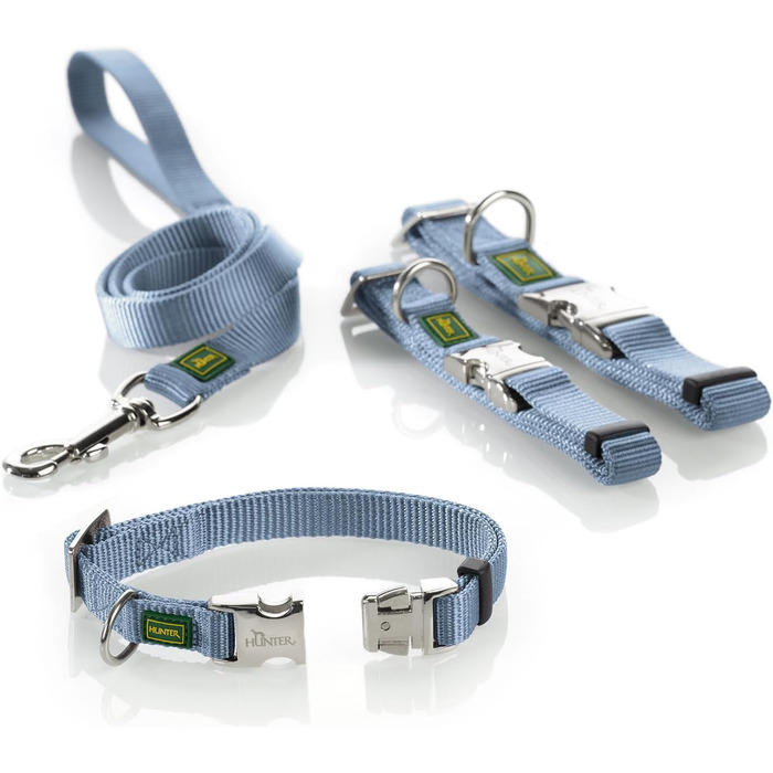 Поводок для собак Hasung VARIO BASIC AU-STRONG (M, блакитний) - алюмінієвий замок