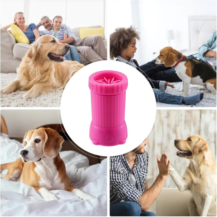 Автоматичний мийник лап для собак та котів, USB, для подорожей та прогулянок, рожевий