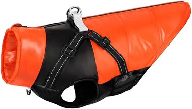 Водонепроникна жилетка для собак з шлейкою, для вулиці, світловідбиваюча, легка, для Шиба-Іну, Бульдога (Помаранчевий, 2XL)