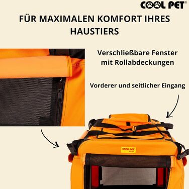 Органайзер для собак 91х64х64 см 2XL, переноска, клітка, коробка для собак, автопереноска, складана переноска (оранжева)