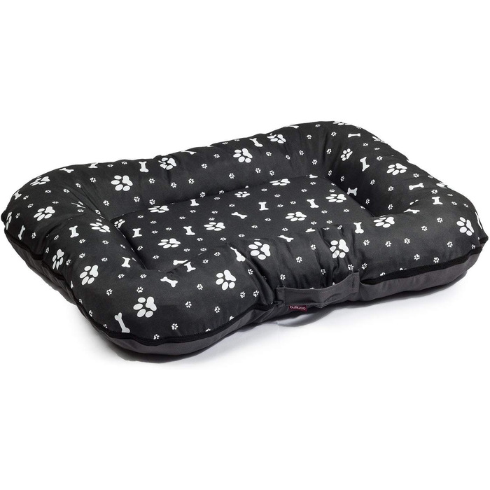 Водонепроникне лежанка для собак, лежанка-матрац з Codura, великі породи, чорний колір з білим візерунком, розмір XL (105 x 85 см)