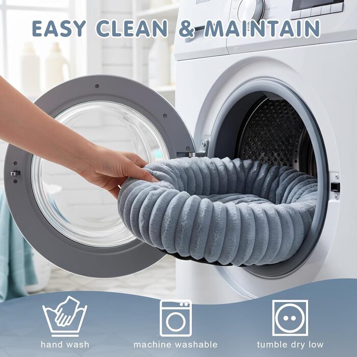 М'яке лежанка для собак та котів Qoosea, донат з підтримкою шиї, 40 см, сірий