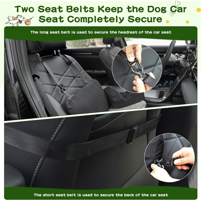 Автокрісло для собак, сіре, водонепроникне, з підкладкою, для собак до 15 кг (Oxford)