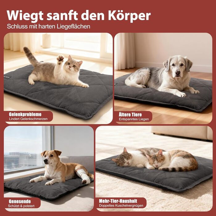 Килимок для котів на підвіконня Mora Pets: теплий, неслизький, 90 x 28 см, темно-сірий велюр