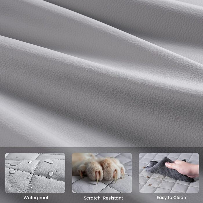 Плед для собак у машину Pecute з жорсткою основою, 133*62 см, сірий XL. Водонепроникний, антикігтунний, 3-в-1 (розширення сидіння, чохол, сітка). Підходить для великих SUV/LKW, до 150 кг.