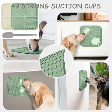 Килимок для собак з присосками, 2 шт. - повільне годування, зменшення тривоги та нудьги, ідеально для дресирування, 21.6 x 21.6 см