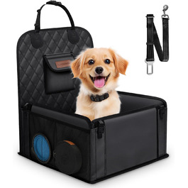 Автокрісло для собак Looxmeer: стабільне, водонепроникне, з ременями безпеки, чорне