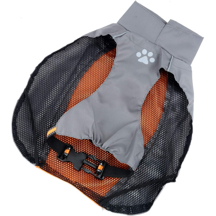 Водонепроникний дощовик для собак Ranphy середніх та великих порід, з захистом живота, світловідбиваючий, дихаючий, ультралегкий, для джек-расселів, лабрадорів, 6XL, зелений та чорний (4XL(Обхват грудей:70см), помаранчевий та сірий)