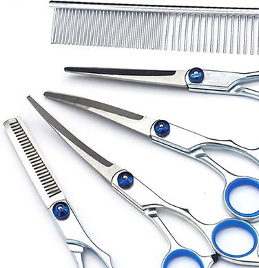 Набір професійних ножиць для грумінгу собак та котів, 6-в-1, з нержавіючої сталі