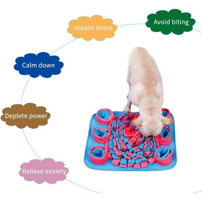 Килимок для собак Snuffle Matte, 42x42 см, рожевий. Тренування нюху, миття, складання. Безпечний, для ігор та годування