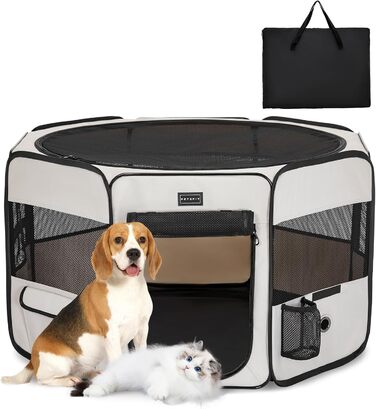 Клітка-вигул для цуценят та дрібних тварин PETSFIT, 92x84x53 см, сіра